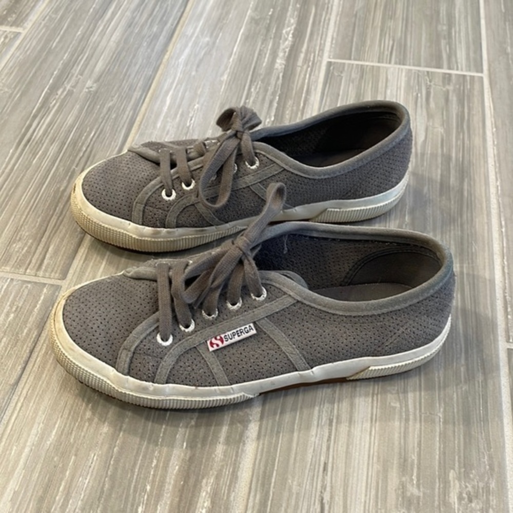 Superga classic gray suede sneakers, size 38 (8 US)